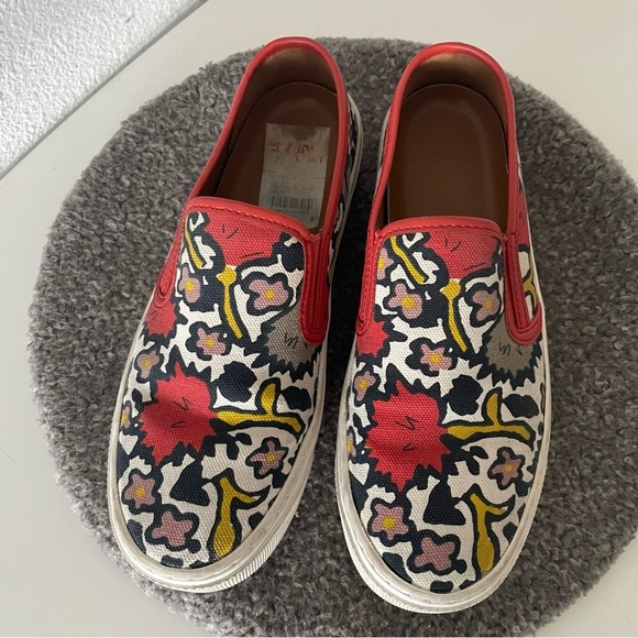 COACH Cameron Womens Chalk/Coral/Multi Slip On Loafer Shoes size 6.5 - Picture 5 of 9